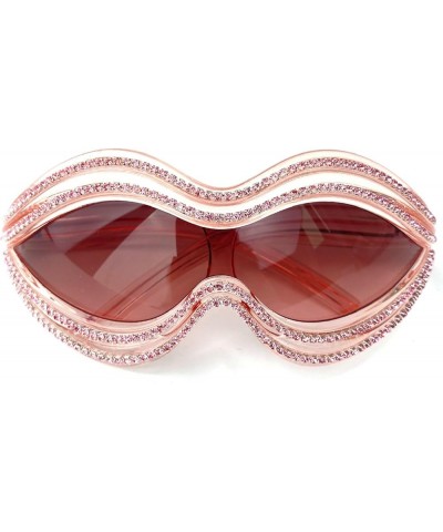 Fashion Oversized Rhinestone Sunglasses for Women Men 2024 Trendy Big Frame Sparkling Diamond Sun Glasses Shades Pink $11.31 ...