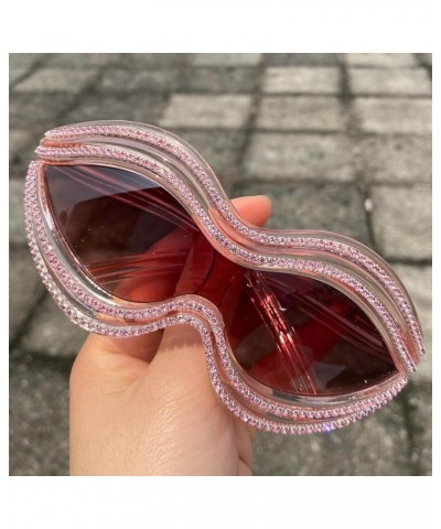 Fashion Oversized Rhinestone Sunglasses for Women Men 2024 Trendy Big Frame Sparkling Diamond Sun Glasses Shades Pink $11.31 ...