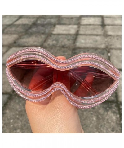 Fashion Oversized Rhinestone Sunglasses for Women Men 2024 Trendy Big Frame Sparkling Diamond Sun Glasses Shades Pink $11.31 ...