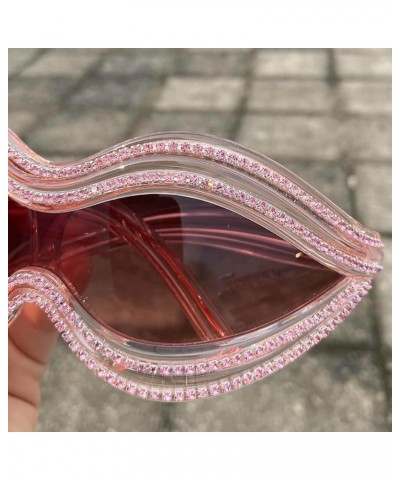 Fashion Oversized Rhinestone Sunglasses for Women Men 2024 Trendy Big Frame Sparkling Diamond Sun Glasses Shades Pink $11.31 ...