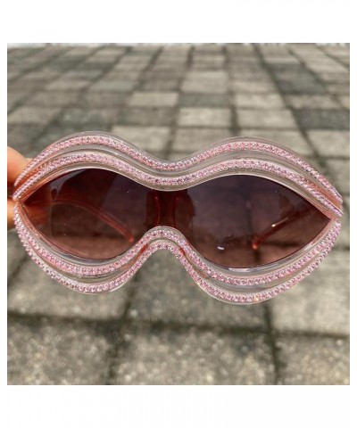 Fashion Oversized Rhinestone Sunglasses for Women Men 2024 Trendy Big Frame Sparkling Diamond Sun Glasses Shades Pink $11.31 ...