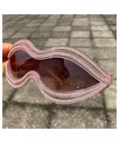 Fashion Oversized Rhinestone Sunglasses for Women Men 2024 Trendy Big Frame Sparkling Diamond Sun Glasses Shades Pink $11.31 ...