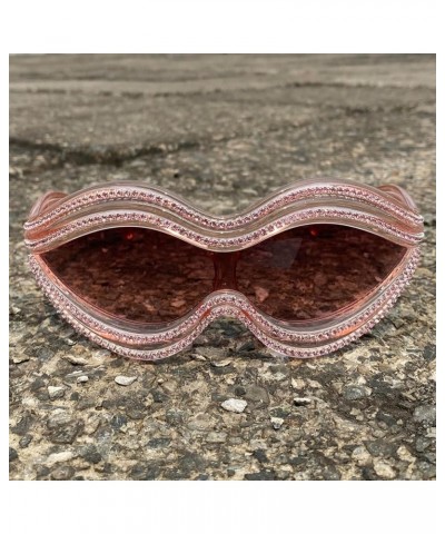 Fashion Oversized Rhinestone Sunglasses for Women Men 2024 Trendy Big Frame Sparkling Diamond Sun Glasses Shades Pink $11.31 ...