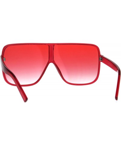 Womens Super Oversized Fashion Sunglasses Flat Top Square Translucent Frame Red $10.04 Oversized