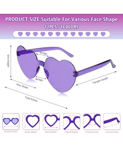 12 Pairs Navy Blue Heart Sunglasses for Women Rimless Heart Shaped Sunglasses Candy Heart Glasses for Party Favors 12 Pairs P...