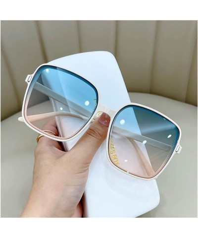 Fashion Big Frame Square Sunglasses for Men and Women Outdoor Beach Party (Color : F, Size : 1) 1 E $14.35 Designer