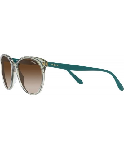 Women's Vo5453s Round Sunglasses Transparent Light Green $27.11 Round