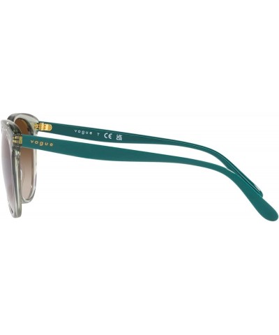 Women's Vo5453s Round Sunglasses Transparent Light Green $27.11 Round