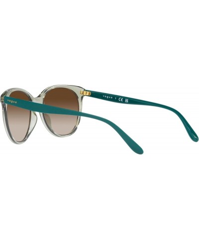 Women's Vo5453s Round Sunglasses Transparent Light Green $27.11 Round