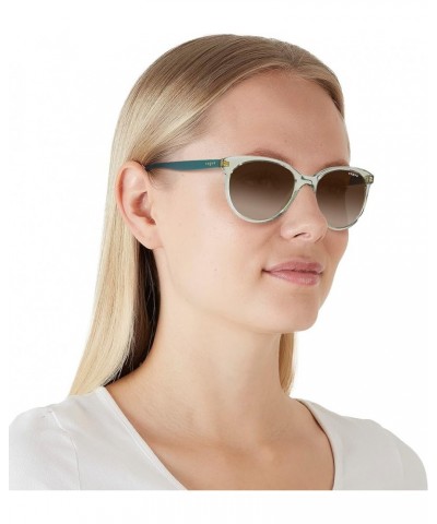 Women's Vo5453s Round Sunglasses Transparent Light Green $27.11 Round