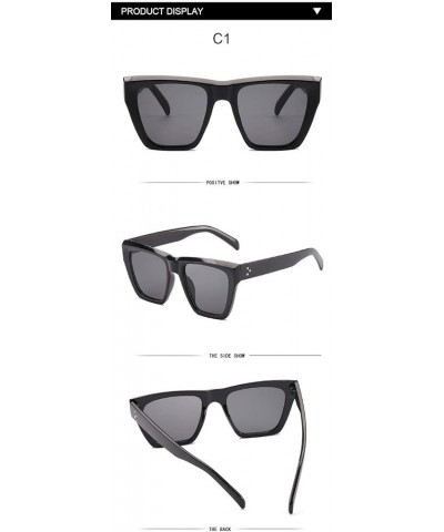 Square Hollow Big Frame Sunglasses Street Photo Vacation Internet Celebrity Shade Beach Glasses (Color : C, Size : Medium) Me...