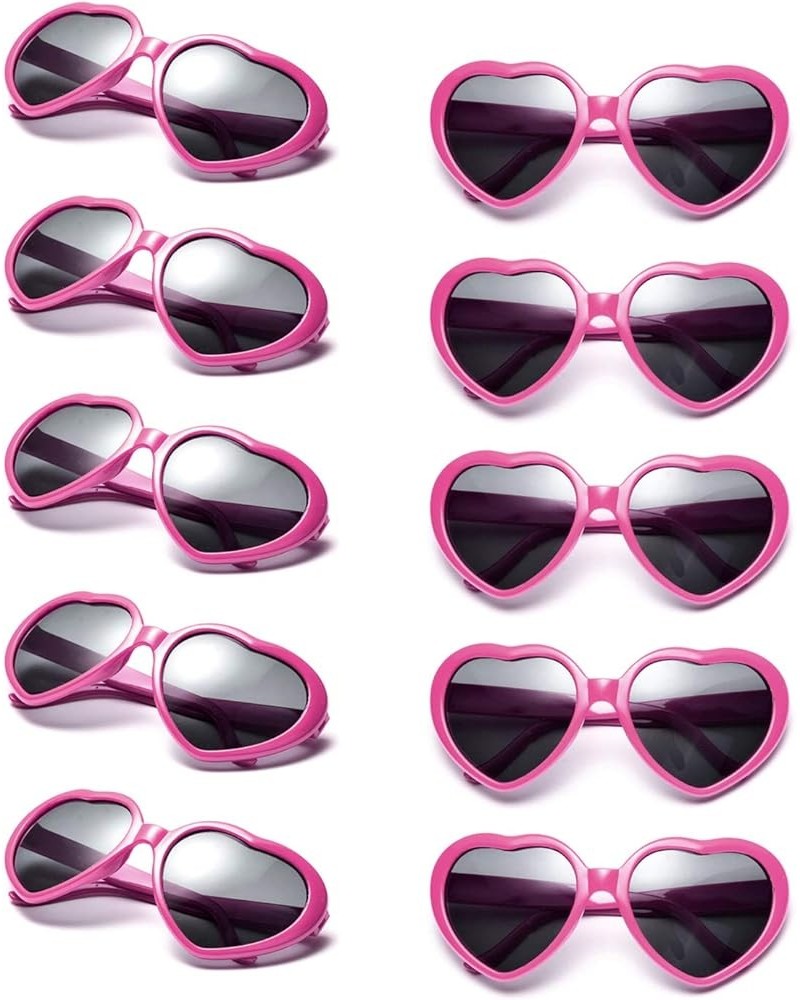 10/20 Packs Wholesale Neon Colors Heart Retro Style Party Favors Sunglasses Hotpink 10 Packs $14.52 Heart