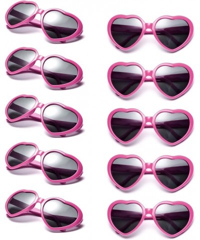 10/20 Packs Wholesale Neon Colors Heart Retro Style Party Favors Sunglasses Hotpink 10 Packs $14.52 Heart