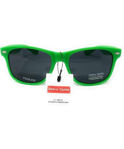 WebDeals Retro - Classic 80s Style Sunglasses Vintage Rectangle Green Black Tint $6.00 Wayfarer