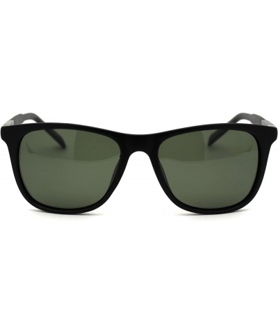 Polarized Mens Aluminum Arm Mod Dress Horn Rim Sunglasses Matte Black Green $9.69 Butterfly