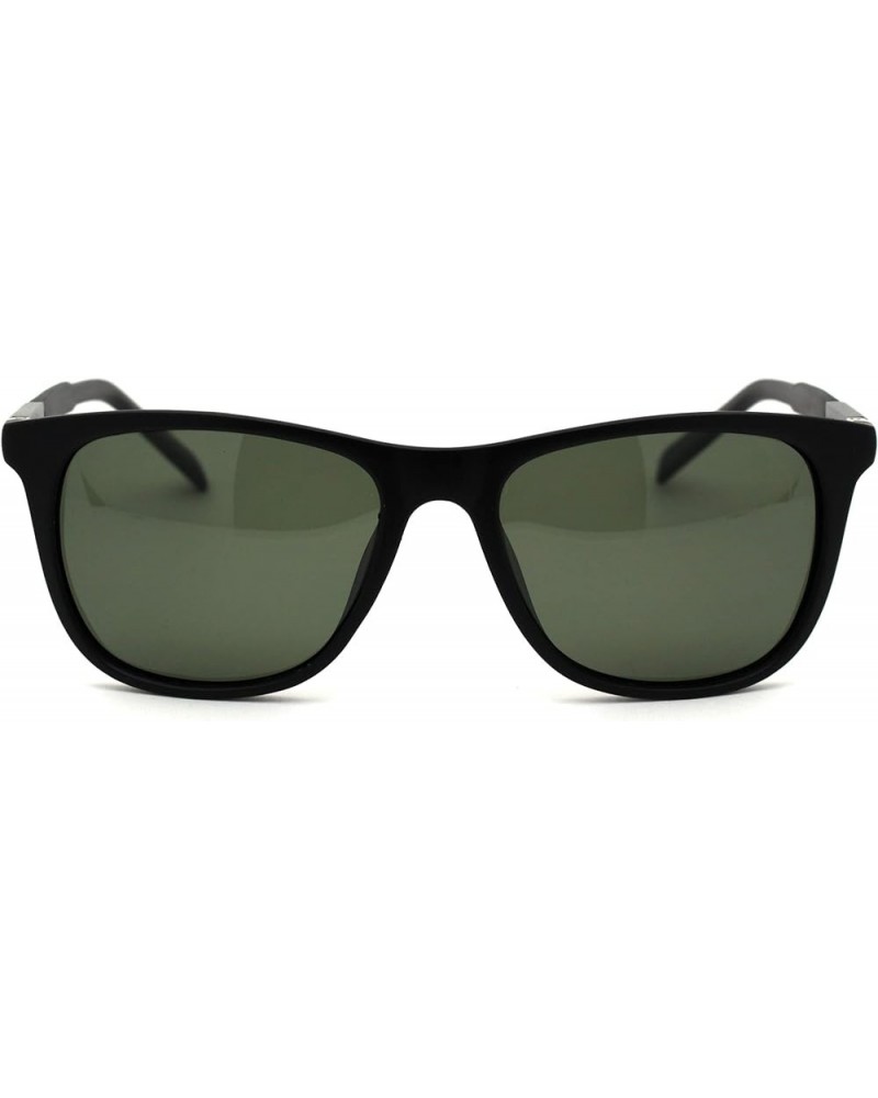 Polarized Mens Aluminum Arm Mod Dress Horn Rim Sunglasses Matte Black Green $9.69 Butterfly