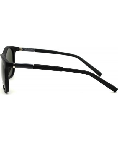 Polarized Mens Aluminum Arm Mod Dress Horn Rim Sunglasses Matte Black Green $9.69 Butterfly