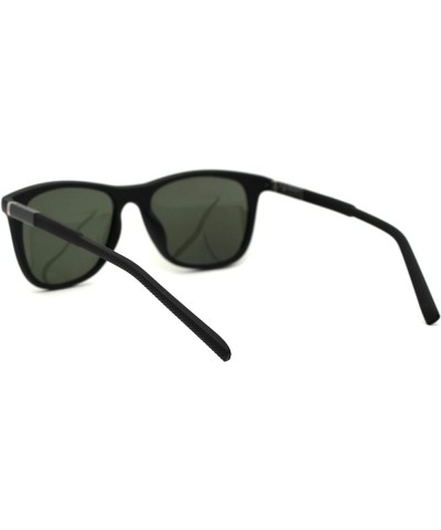 Polarized Mens Aluminum Arm Mod Dress Horn Rim Sunglasses Matte Black Green $9.69 Butterfly