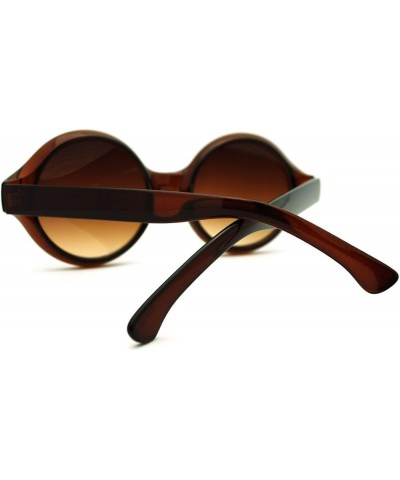 Unique Caved in Frame Circle Round Sunglasses Womens Fashion Brown brown $8.37 Round