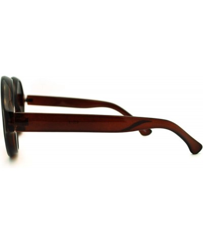 Unique Caved in Frame Circle Round Sunglasses Womens Fashion Brown brown $8.37 Round