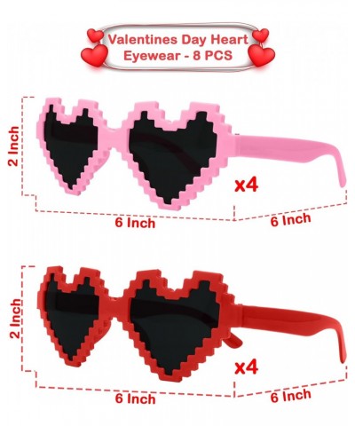 KatchOn, Plastic Pink and Red Heart Glasses - 8PCS, No DIY | Pink Heart Sunglasses for Women | Trendy Cat Eye Love Heart Shap...