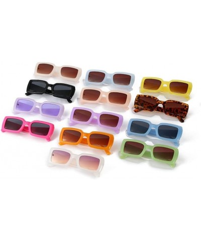 Colorful Square Sunglasses for Women Travel Small Rectangular Sunglasses Women Fashion Retro Full Frame Sports Glasses (Color...