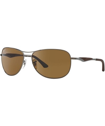 Men's RB3519 Aviator Sunglasses Matte Gunmetal/Brown Polarized $36.98 Aviator