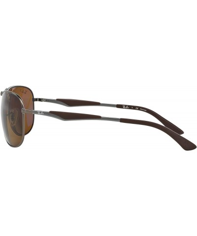 Men's RB3519 Aviator Sunglasses Matte Gunmetal/Brown Polarized $36.98 Aviator