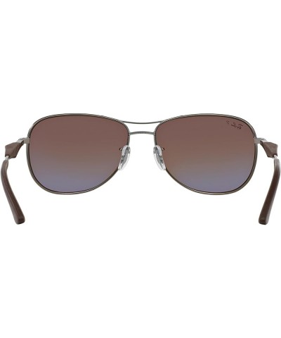 Men's RB3519 Aviator Sunglasses Matte Gunmetal/Brown Polarized $36.98 Aviator