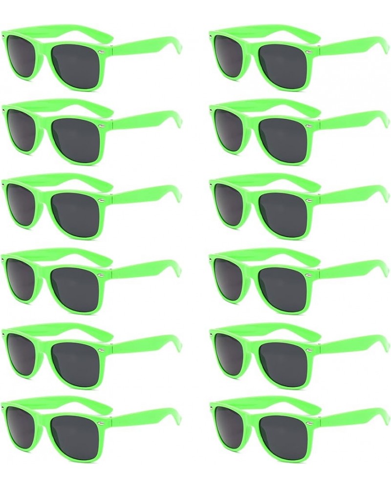 12 pack Unisex 80's Retro Sunglasses Wholesale Neon Colors UV 400 Protection Sunglasses Bulk Party Favor Supplies Green $9.68...