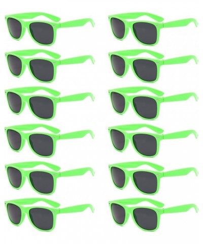 12 pack Unisex 80's Retro Sunglasses Wholesale Neon Colors UV 400 Protection Sunglasses Bulk Party Favor Supplies Green $9.68...