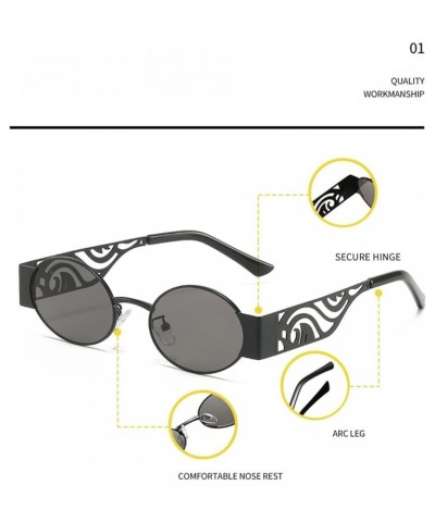 Metal Punk Fashion Sunglasses Men and Women Vacation Beach Decorative Sunglasses (Color : 6, Size : 1) 1 5 $14.33 Designer