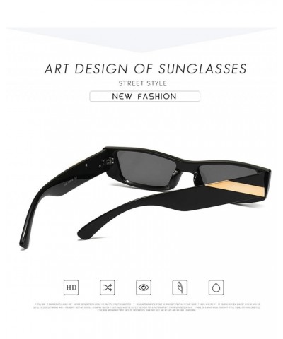 Small Frame Hip-hop Square Shades for Men and Women Retro Decorative Sunglasses (Color : E, Size : 1) 1A $15.30 Designer