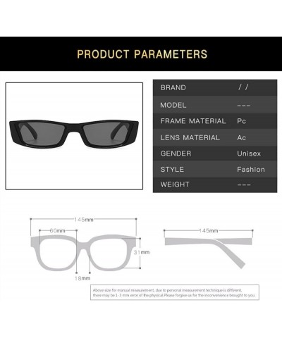 Small Frame Hip-hop Square Shades for Men and Women Retro Decorative Sunglasses (Color : E, Size : 1) 1A $15.30 Designer