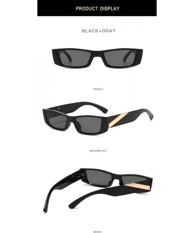 Small Frame Hip-hop Square Shades for Men and Women Retro Decorative Sunglasses (Color : E, Size : 1) 1A $15.30 Designer