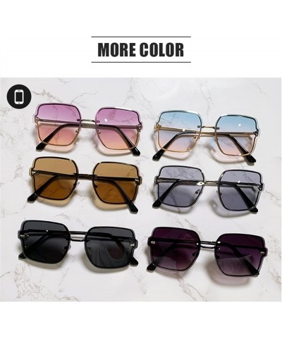 Rimless Square Sunglasses, Outdoor Vacation Beach Glasses for Men and Women (Color : C, Size : Medium) Medium B $15.51 Rimless