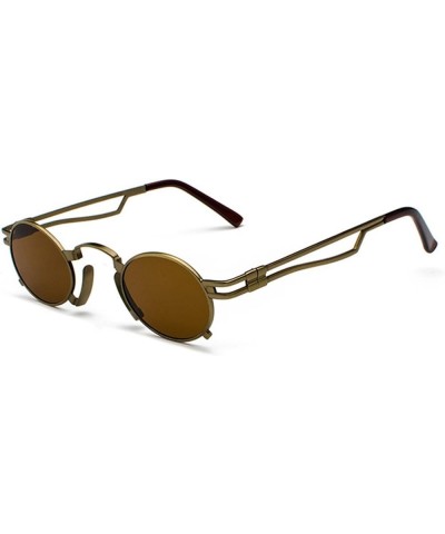 Men's & Women's Sunglasses Vintage Oval Metal Frame Sunglasses Bronze Box Tea $8.86 Oval