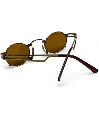 Men's & Women's Sunglasses Vintage Oval Metal Frame Sunglasses Bronze Box Tea $8.86 Oval