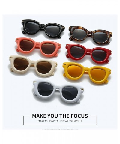 Oversized Cat Eye Sunglasses for Women Cute Oval Thick Frame Cateye Sun Glasses Chic Retro Style Shades Yellow $10.77 Oversized