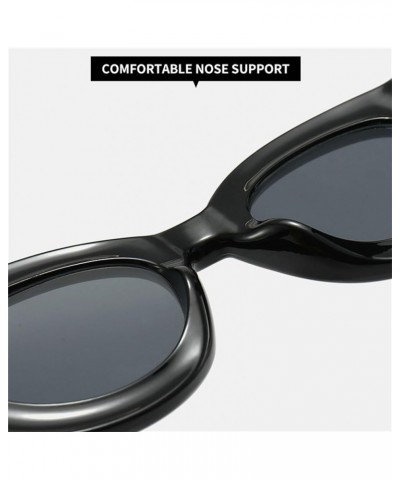 Oversized Cat Eye Sunglasses for Women Cute Oval Thick Frame Cateye Sun Glasses Chic Retro Style Shades Yellow $10.77 Oversized