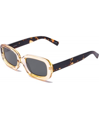 Sunglasses for Women 90s Narrow Rectangle Frame Polarized UV Protection Retro Style Elegant Design Shade LS2140 B05 Tortoise ...