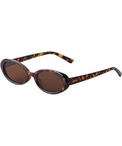 Trendy Retro Oval Sunglasses for Women, 90s Small Y2K Fashion Vintage Narrow Sun Glasses 1 Pack Tortoise $9.60 Oval