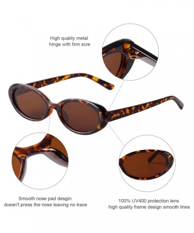 Trendy Retro Oval Sunglasses for Women, 90s Small Y2K Fashion Vintage Narrow Sun Glasses 1 Pack Tortoise $9.60 Oval