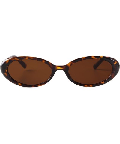 Trendy Retro Oval Sunglasses for Women, 90s Small Y2K Fashion Vintage Narrow Sun Glasses 1 Pack Tortoise $9.60 Oval