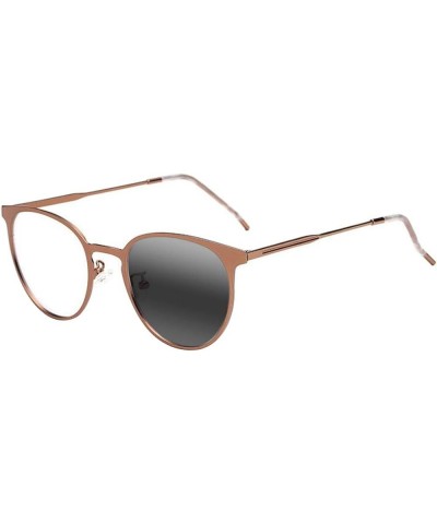 Men Women Metal Bifocal Reading Glasses Transition Photochromic UV400 Sunglasses Bronze $11.60 Oval