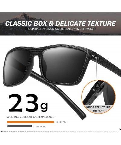 Square Polarized Sunglasses for Men Vintage Style Driving Travel Sun Glasses Lightweight Frame UV Protection Goggles 3pack Bl...