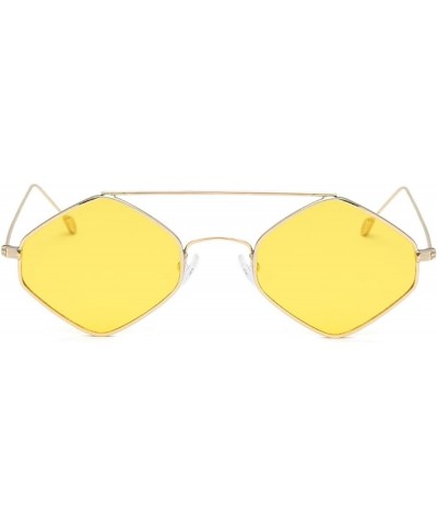 Sunglasses for Women Men Trendy Retro Sunglasses Fashion Style Rimless Clear Package Square Sunglasses B-yellow $5.15 Rimless