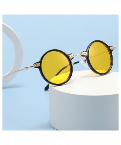 Punk Small Frame Men Hip Hop Sunglasses Round Outdoor Party Commuter Trend UV400 Sunglasses Gift A $13.21 Designer