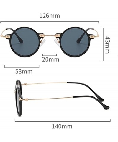 Punk Small Frame Men Hip Hop Sunglasses Round Outdoor Party Commuter Trend UV400 Sunglasses Gift A $13.21 Designer