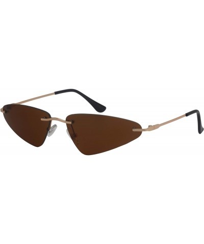 Edge I-Wear Rimless Cateye Sunglasses for Women Metal Triangle Style 3194-SD-4(G.r) $7.01 Cat Eye